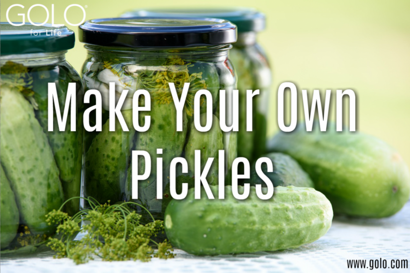 Jars of pickles with ingredients