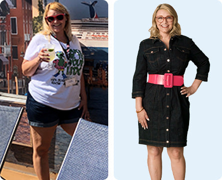 Gina lost 53 lbs. in 1 year and 7 months and 27% of her body weight, and has kept it off for over 11 months*